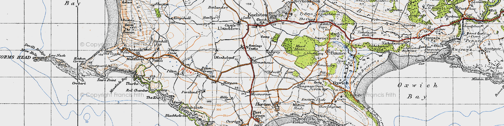 Old map of Scurlage in 1946