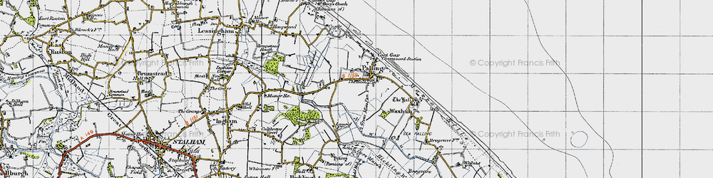 Old map of Sea Palling in 1945