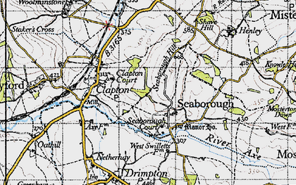 Old map of Seaborough in 1945