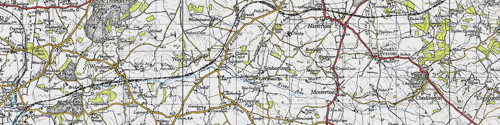 Old map of Seaborough in 1945