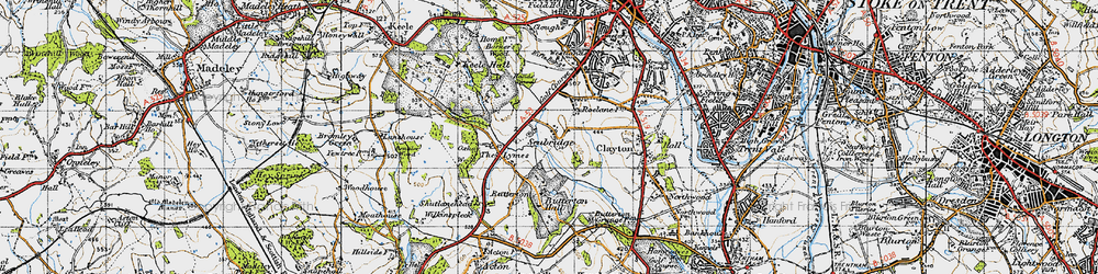 Old map of Bentilee Wood in 1946