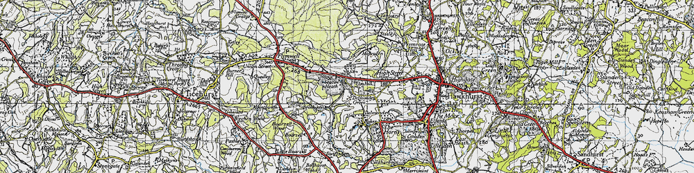 Old map of Boarzell in 1940