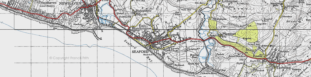 Old map of Seaford in 1940
