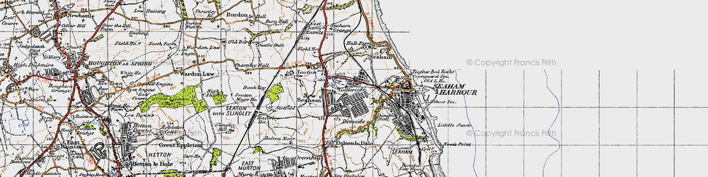 Old map of Seaham in 1947