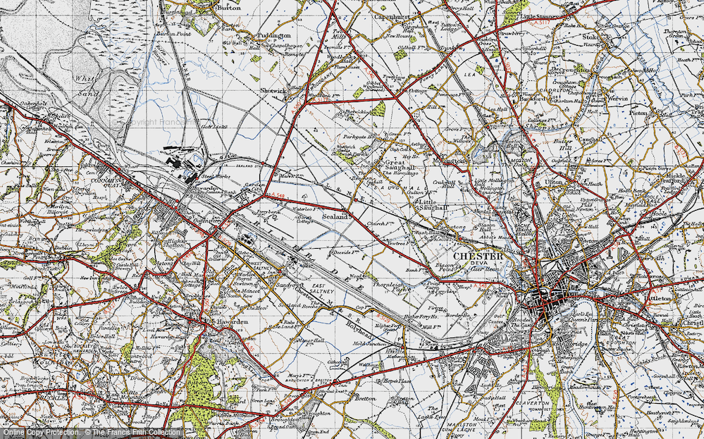 Old Map of Sealand, 1947 in 1947