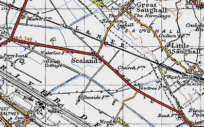 Old map of Sealand in 1947