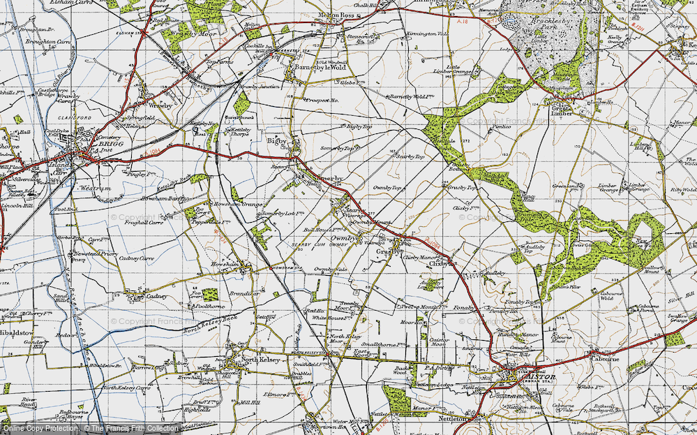 Old Map of Searby, 1947 in 1947