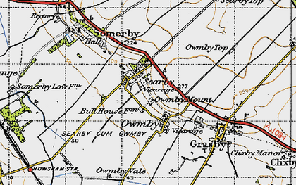 Old map of Searby in 1947