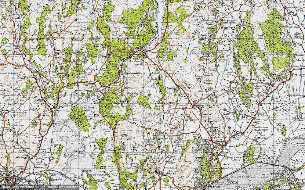 Old Map of Historic Map covering Cark Hall Allotment in 1947
