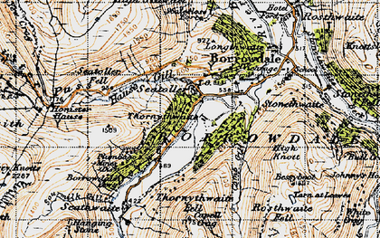 Old map of Seatoller in 1947