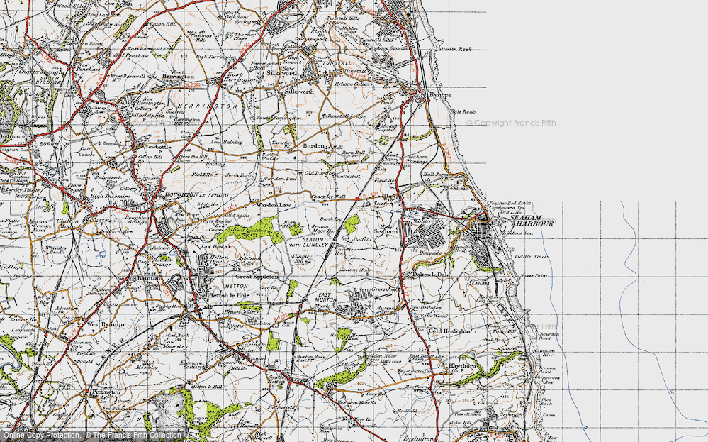 Old Map of Seaton, 1947 in 1947