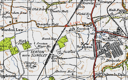 Old map of Seaton in 1947