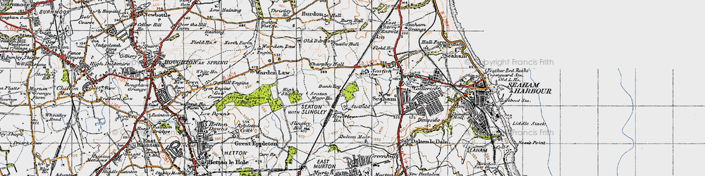 Old map of Seaton in 1947