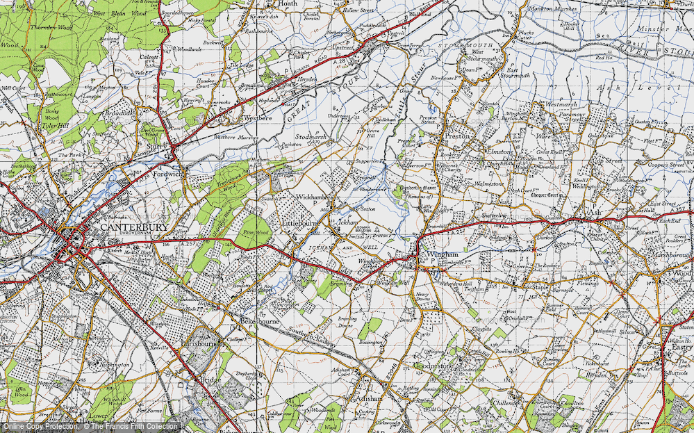 Old Map of Seaton, 1947 in 1947