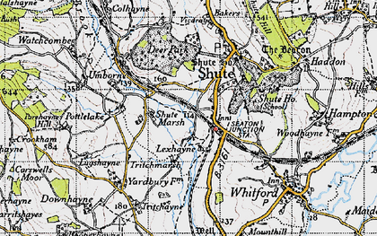 Old map of Seaton Junction in 1946