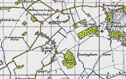 Old map of Seaton Ross in 1947