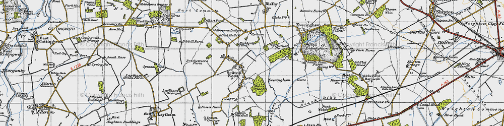 Old map of Seaton Ross in 1947