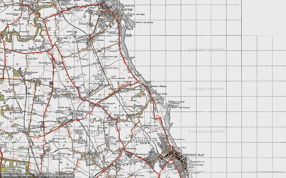 Old Map of Historic Map covering Hartley in 1947