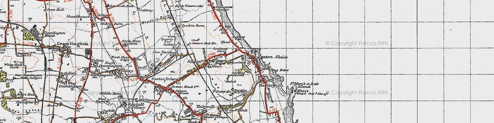 Old map of Hartley in 1947