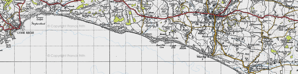 Old map of East Ebb in 1945