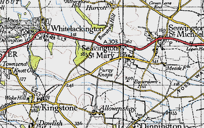 Old map of Seavington St Mary in 1945