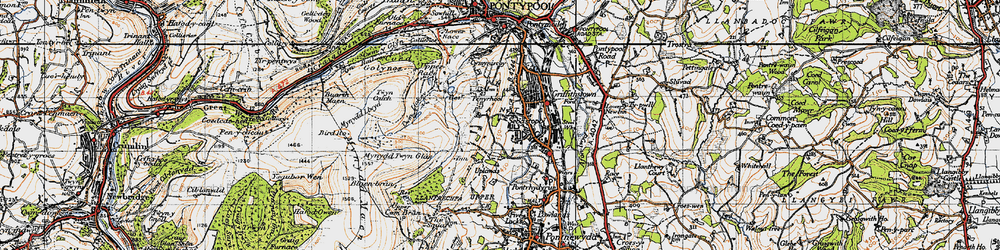 Old map of Sebastopol in 1947