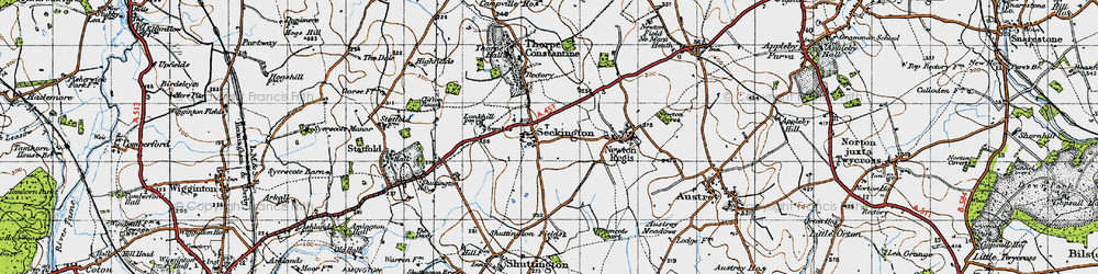 Old map of Seckington in 1946