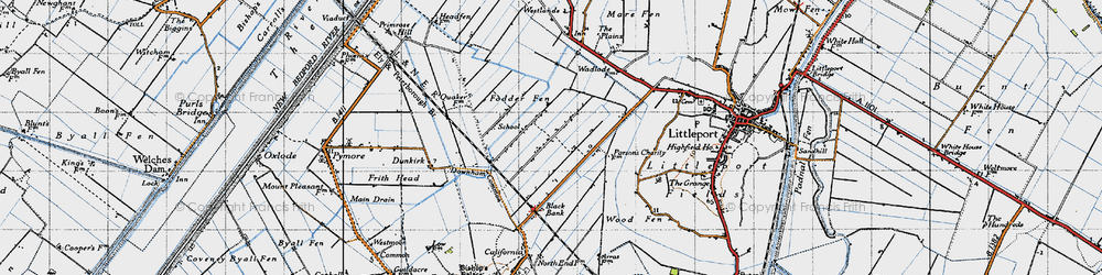 Old map of Westmoor Fen in 1946