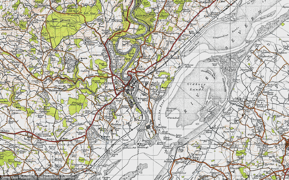 Old Map of Historic Map covering Badams Court in 1946
