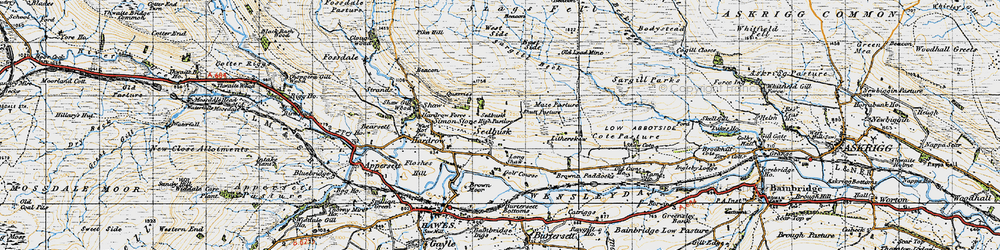 Old map of Sedbusk in 1947