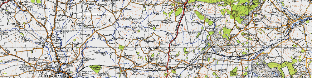 Old map of Sedgehill in 1945