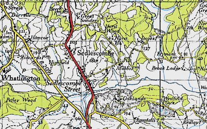 Old map of Sedlescombe in 1940