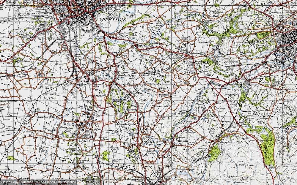 Old Map of Seed Lee, 1947 in 1947