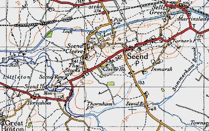 Old map of Seend Cleeve in 1940