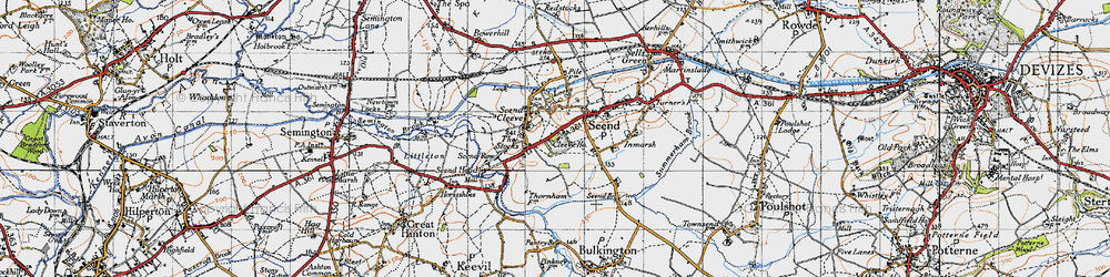 Old map of Seend Cleeve in 1940