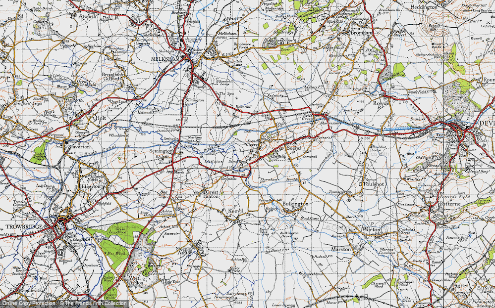 Old Map of Seend Head, 1940 in 1940