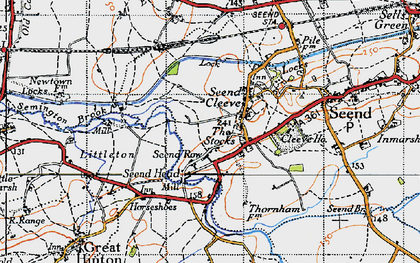 Old map of Seend Head in 1940