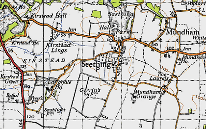 Old map of Langhale Ho in 1946