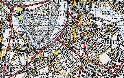 Old map of Seething Wells in 1945