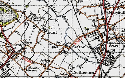 Old map of Sefton in 1947