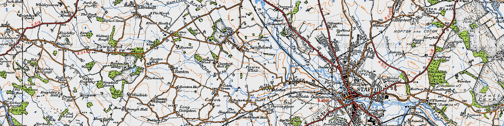 Old map of Seighford in 1946