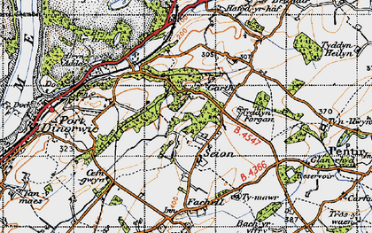 Old map of Seion in 1947