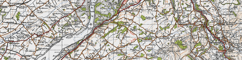 Old map of Seion in 1947