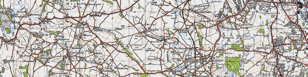 Old map of Seisdon in 1946