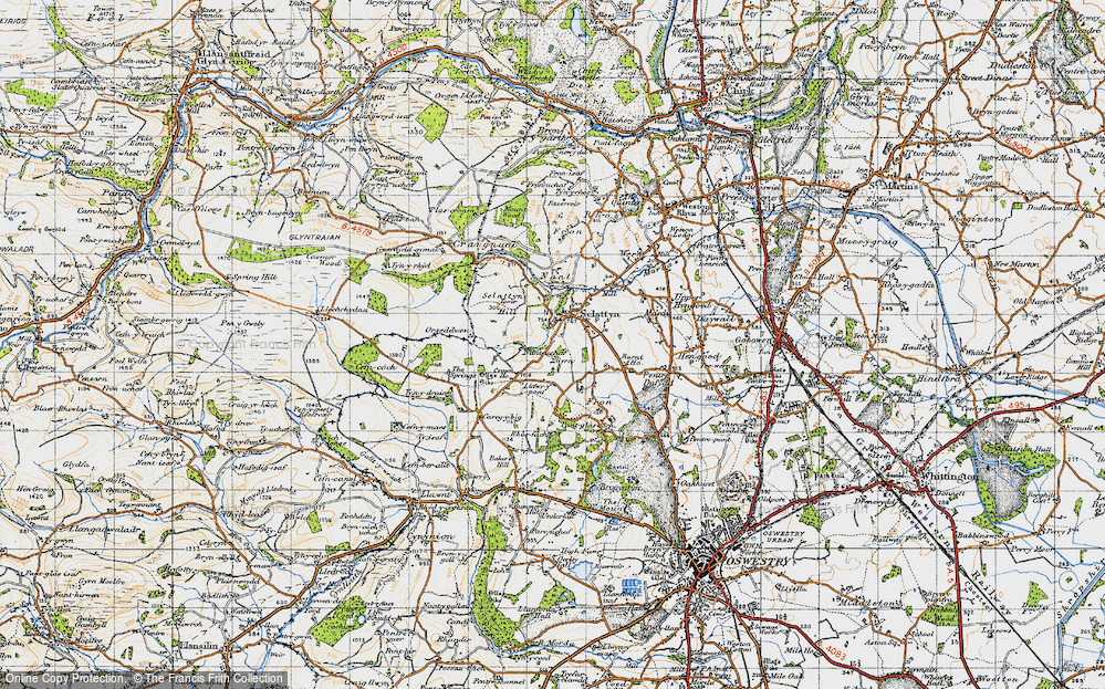 Old Map of Selattyn, 1947 in 1947