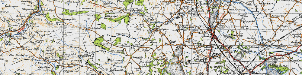 Old map of Selattyn in 1947