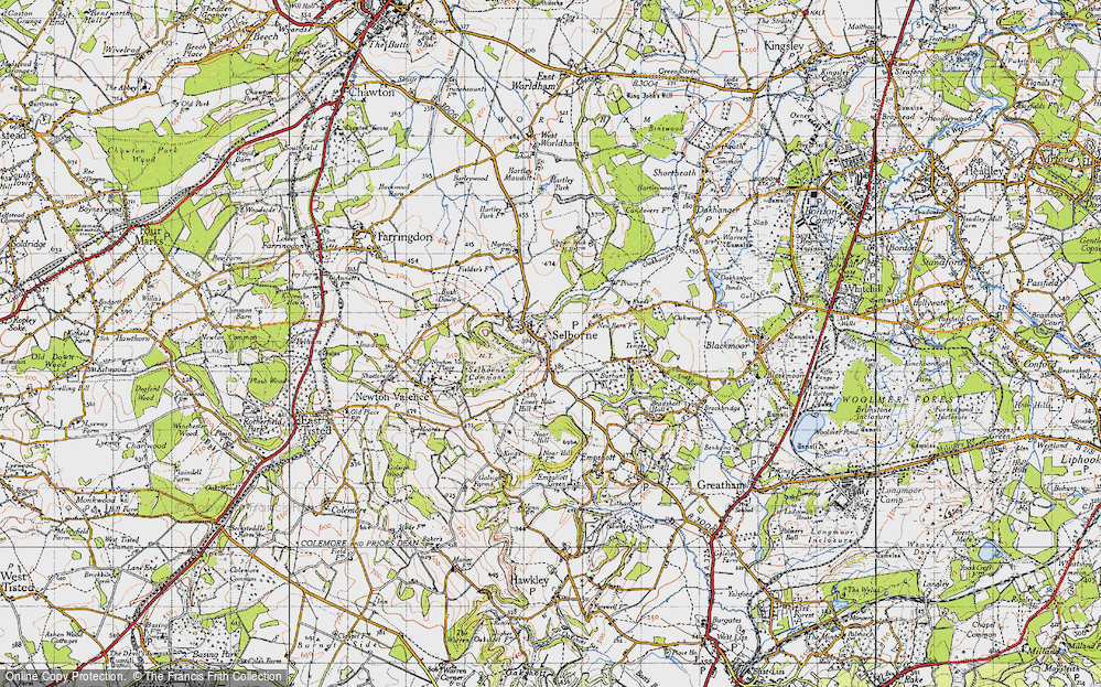 Old Map of Selborne, 1940 in 1940