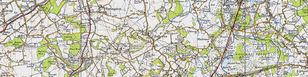Old map of Selborne in 1940
