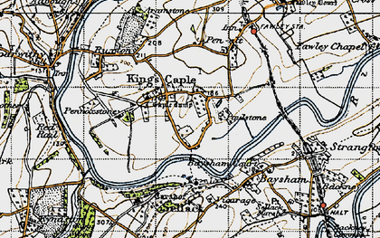 Old map of Sellack Boat in 1947