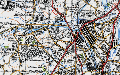 Old map of Selly Oak in 1947
